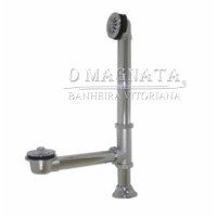 Sifão e Válvulas de Ralo e Ladrão para Banheira Vitoriana Cromado Para Banheira Mondialle